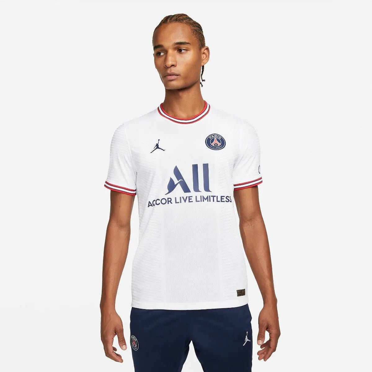 Jordan 2022 PSG Fourth Jersey - White (Model - Front)