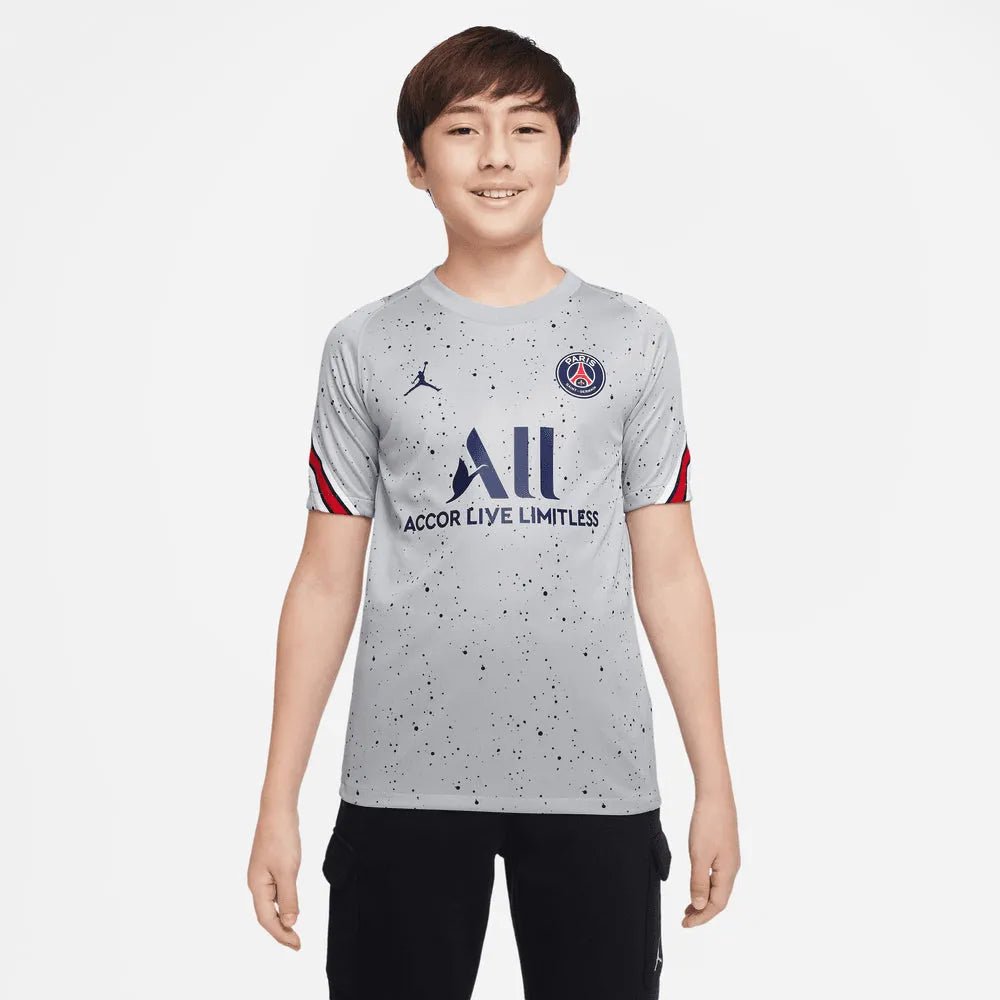 Jordan 2022 PSG Youth Strike Top - Wolf Grey (Model - Front)
