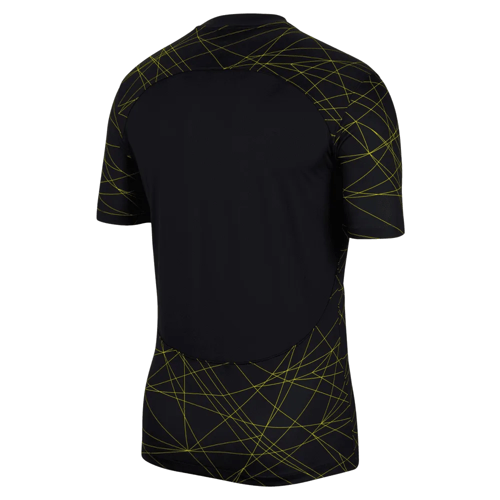 Jordan 2023 Paris Saint-Germain Fourth Jersey - Black-Yellow (Back)