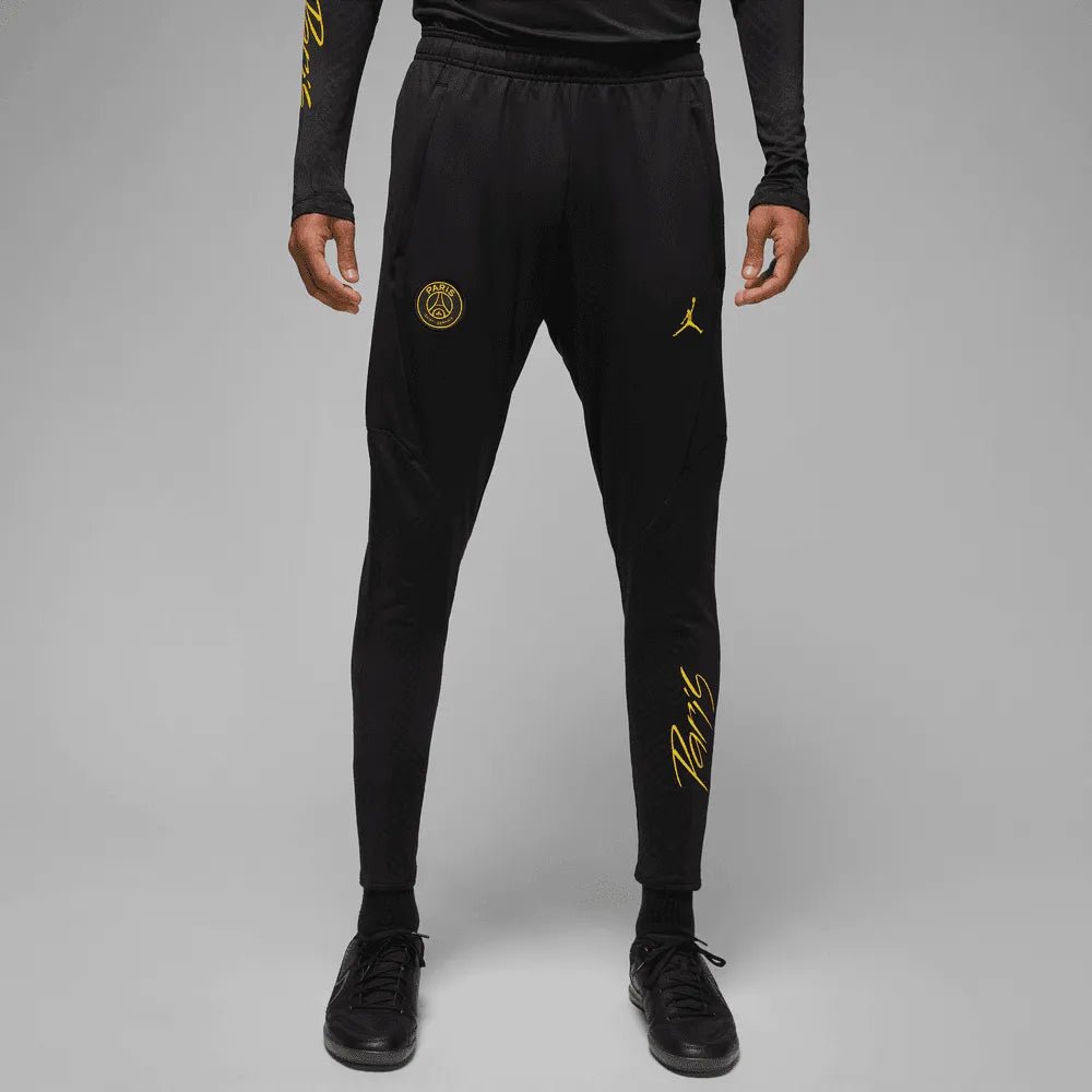 Nike 2022-23 Paris Saint-German 4th Strike Training Pants - Black - Yellow (Model - Front)