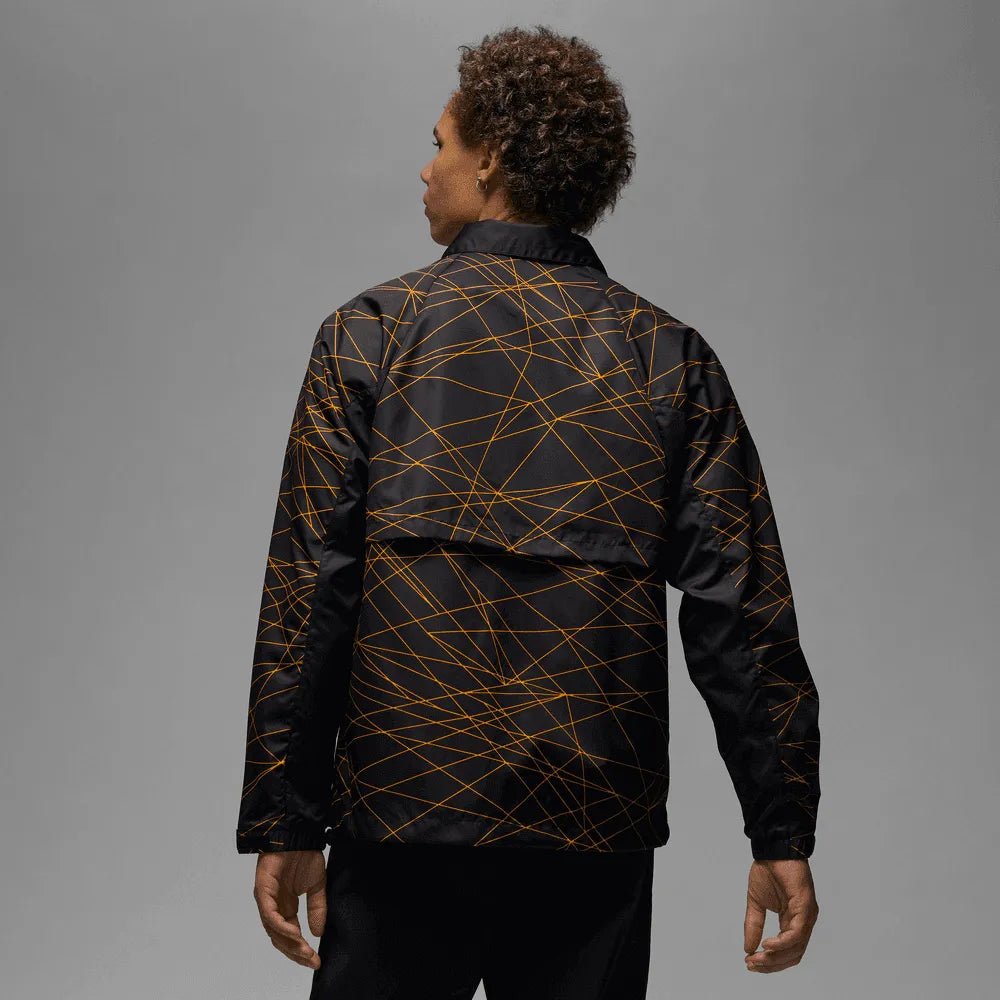 Jordan 2023 PSG Anthem Track Jacket - Black-Yellow (Model - Back)