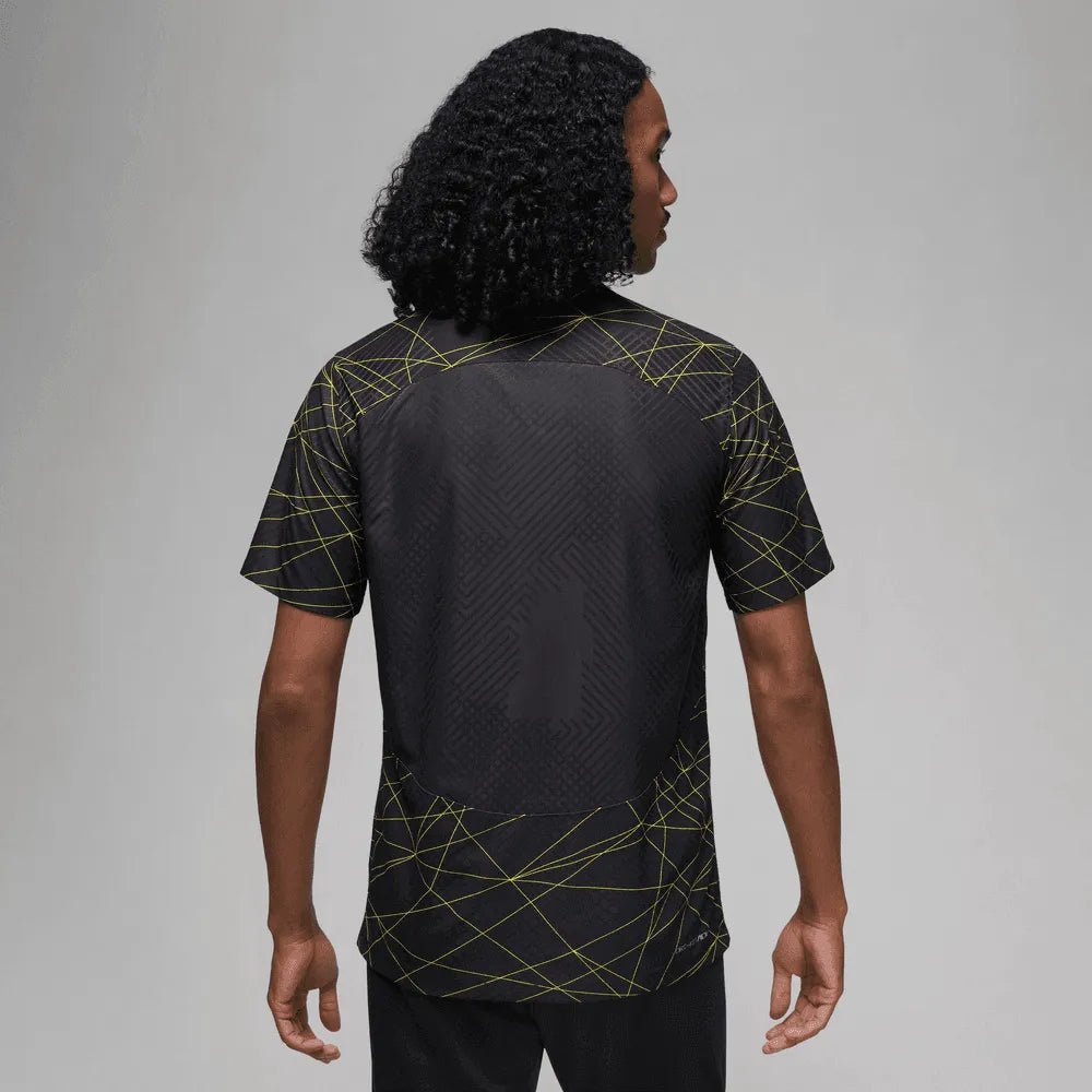 Jordan 2022-23 PSG Authentic Fourth Jersey - Black-Yellow (Model - Back)