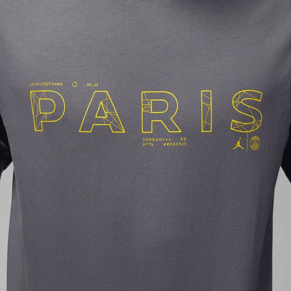 Jordan 2023 PSG SS Tee - Grey-Yellow (Detail 2)