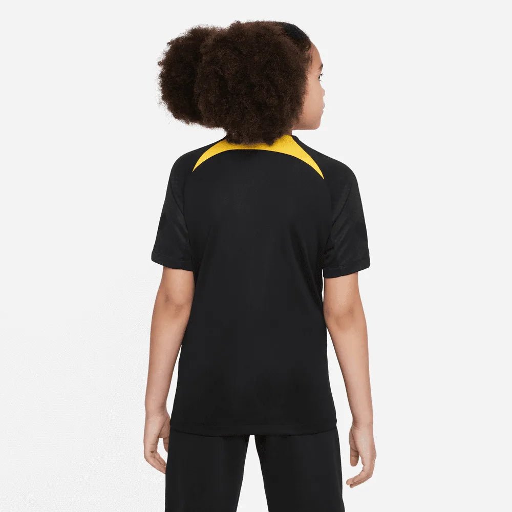 Jordan 2022-23 Youth PSG DF Knit Strike Top - Black - Yellow (Model - Back)