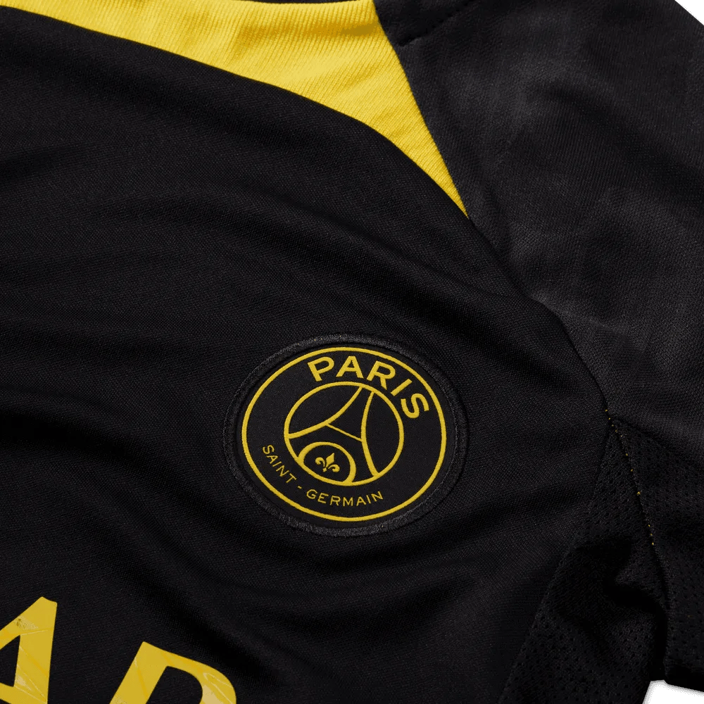 Jordan 2022-23 Youth PSG DF Knit Strike Top - Black - Yellow (Detail 2)