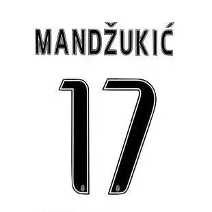 Juventus 2016/17 Home Mandzukic #17 Jersey Name Set