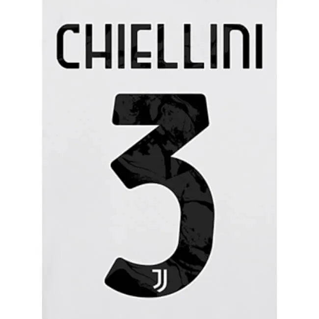 Juventus 2020/22 Home Chiellini #3 Jersey Name Set