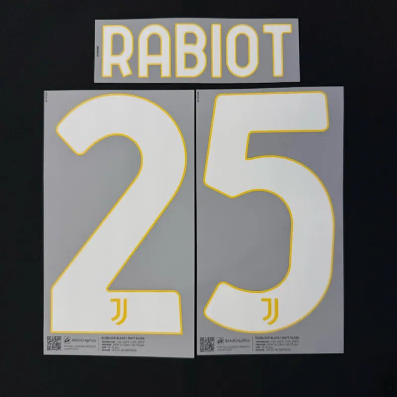 Juventus 2023-24 Home Rabiot #25 Jersey Name Set