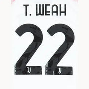 Juventus 2023/24 Away T. Weah #22 Youth Jersey Name Set