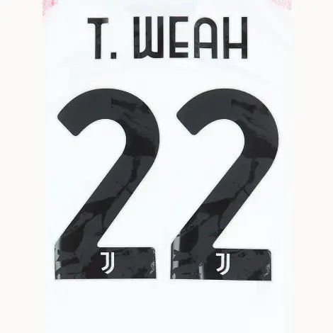 Juventus 2023/24 Away T. Weah #22 Youth Jersey Name Set