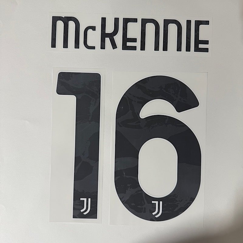Juventus 2024/25 Home/Away MCKENNIE #16 Official Name Set