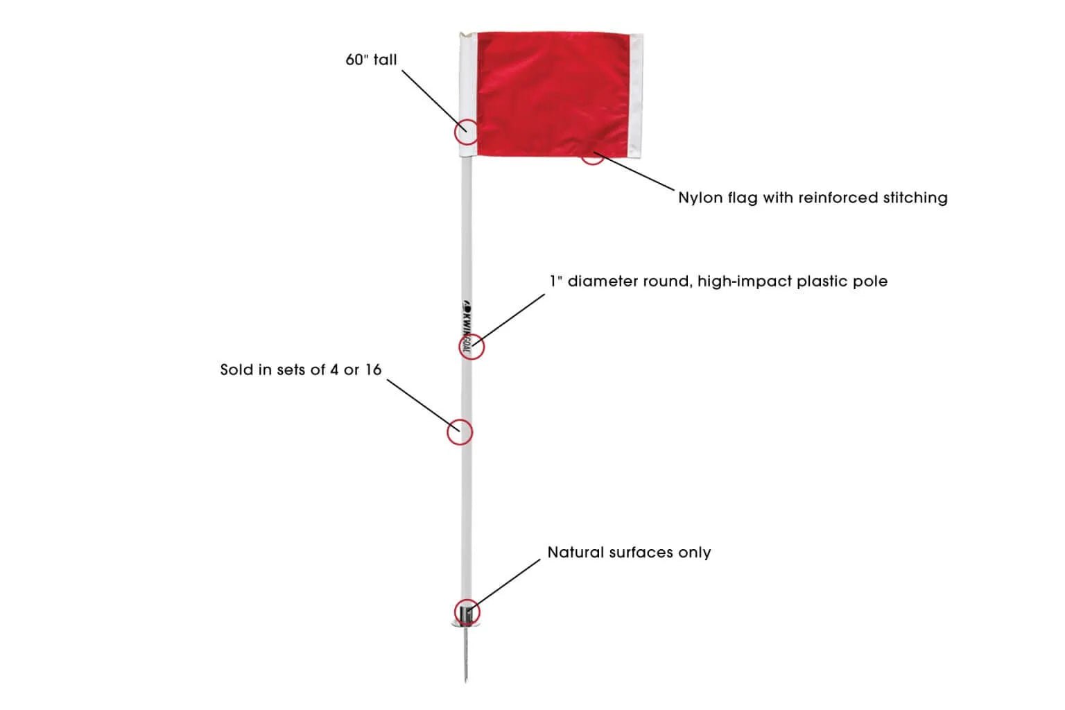 Kwik Goal Official Corner Flags (set of 4) (Features)