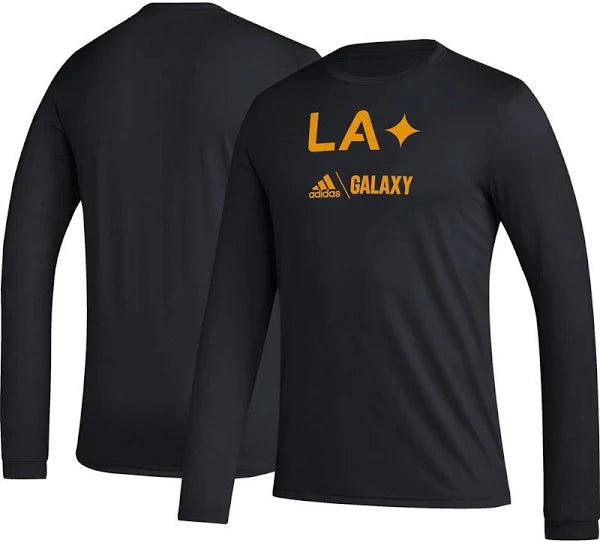 adidas 2023 LA Galaxy LS Pre-Game Tee - Black