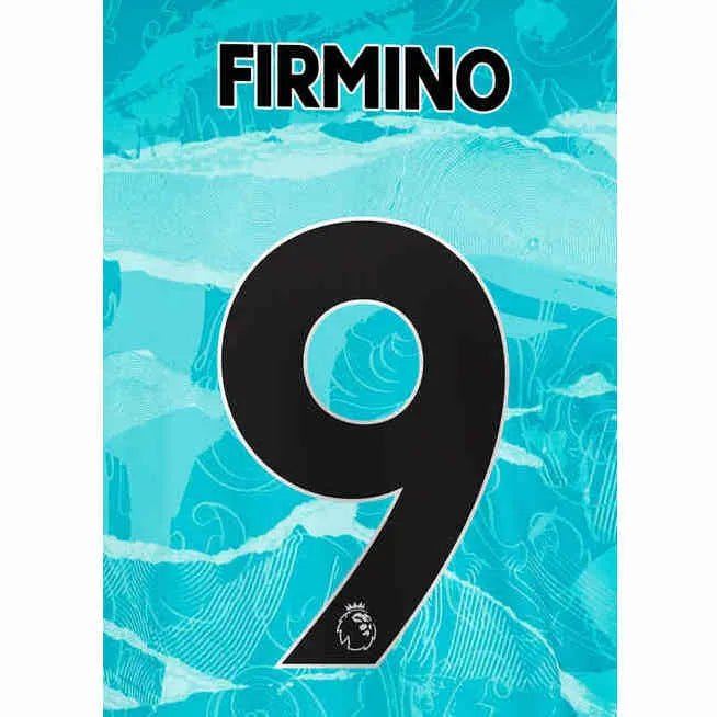 Liverpool 2020/21 Away Firmino #9 Jersey Name Set
