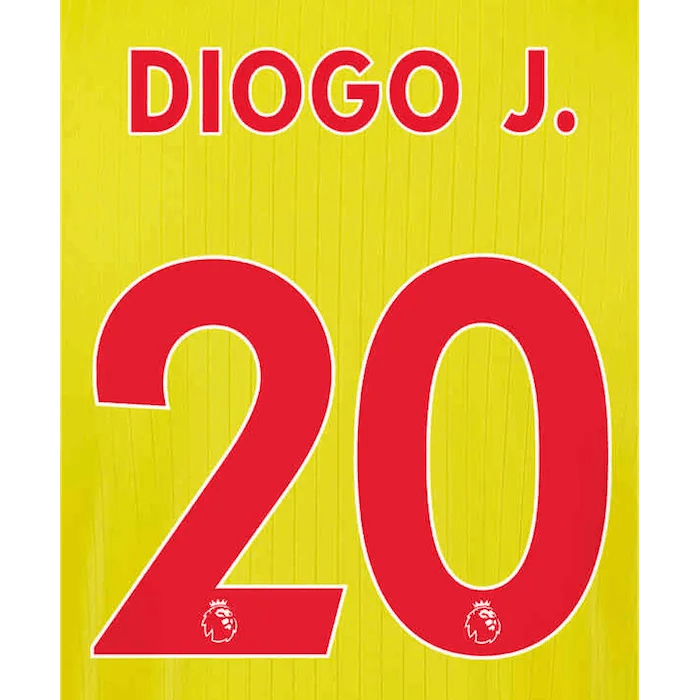 Liverpool 2021/22 Third Diogo J. #20 Jersey Name Set Red