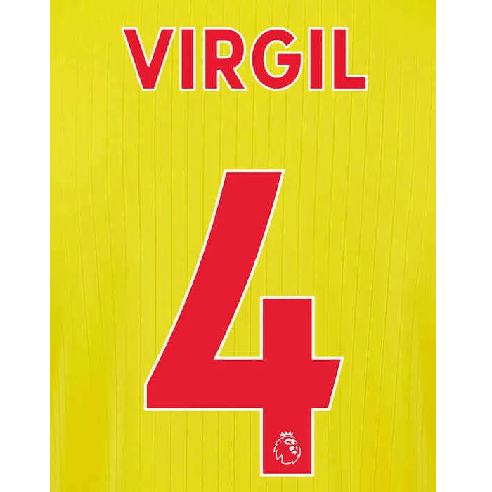 Liverpool 2021/22 Third Virgil #4 Jersey Name Set Red