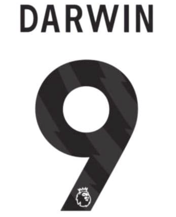 Liverpool 2023- Away Darwin #9 Jersey Name Set- Black