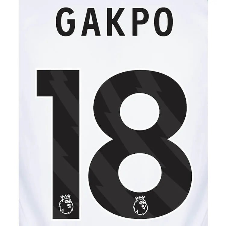 Liverpool 2023-Away Gakpo #18 Jersey Name Set-Black