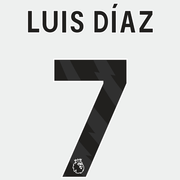 Liverpool 2023-Away LUIS DIAZ #7 Youth Official Name Set-Black