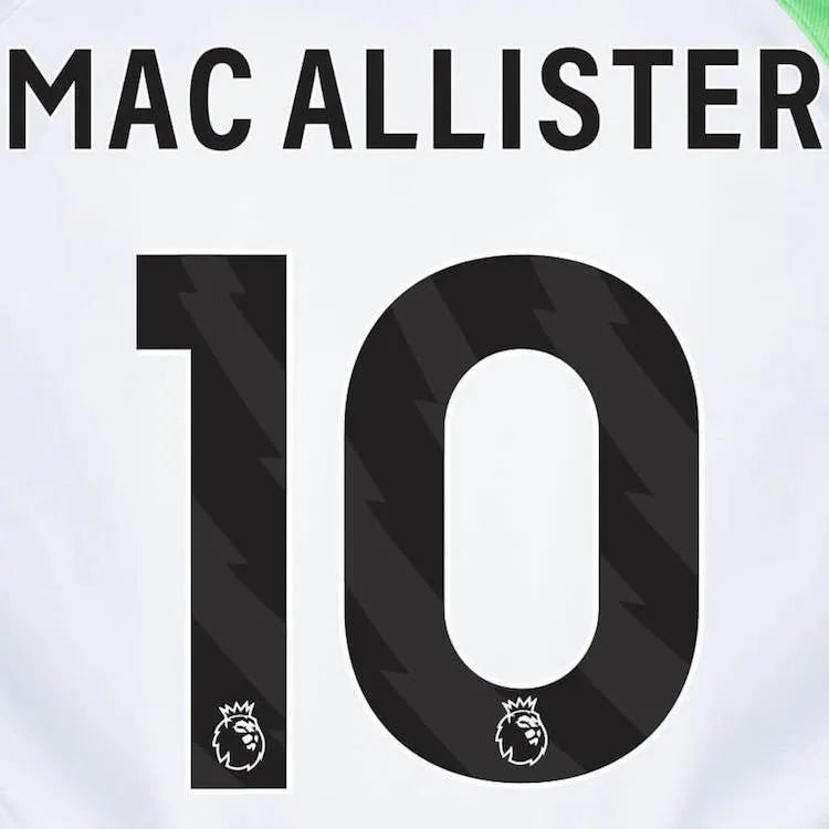 Liverpool 2023- Away Macallister #10 Jersey Name Set- Black