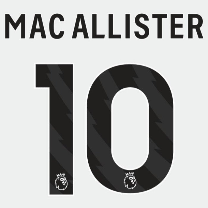 Liverpool 2023- Away Macallister #10 Youth Official Name Set- Black