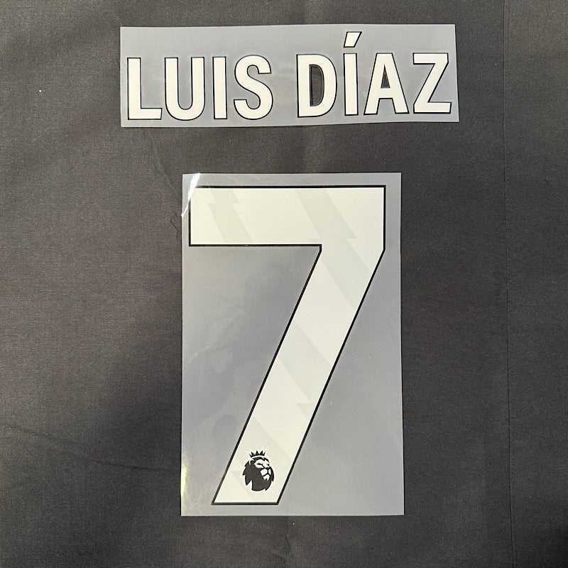 Liverpool 2024- Home Luis Diaz #7 Official Name Set  White