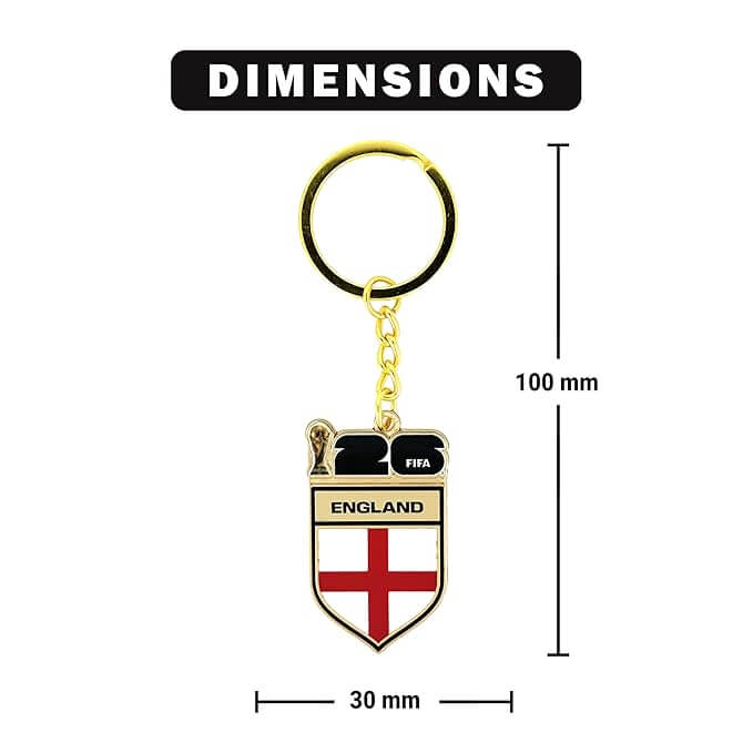 Logo Brands 2026 FIFA World Cup England Flag Keychain (Dimensions)