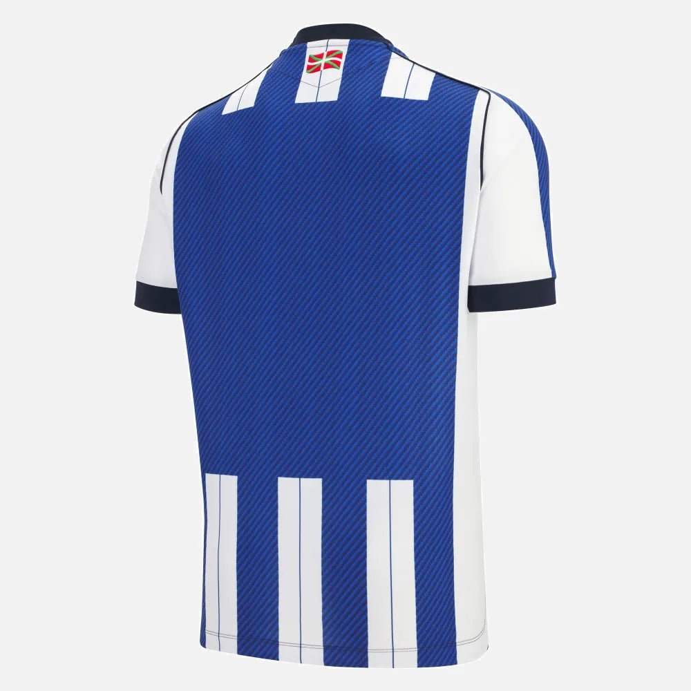 Macron 2025-26 Real Sociedad Men's Authentic Home Soccer Jersey (Back)