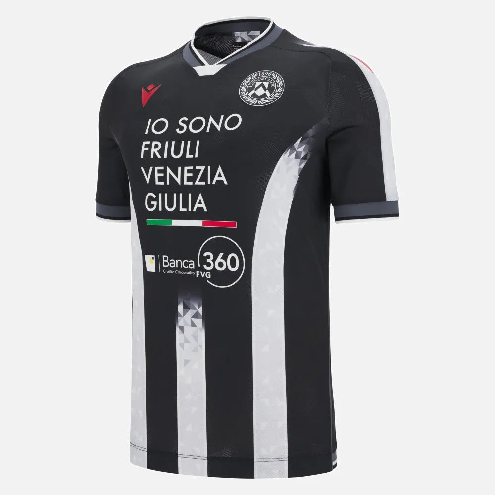 Macron 2025-26 Udinese Men's Authentic Home Soccer Jersey (Front)