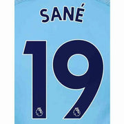 Man City 2018/19 Home Sane #19 Jersey Name Set