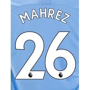 Man City 2019/20 Home Mahrez #26 Jersey Name Set