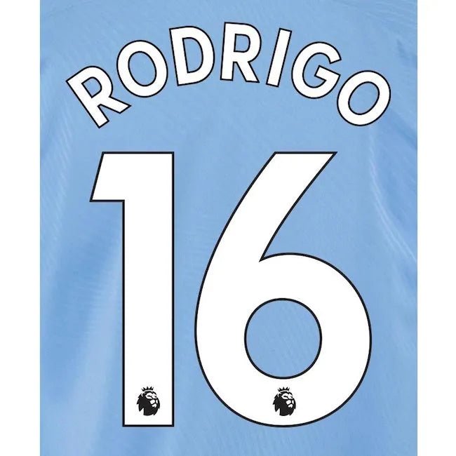 Man City 2019/20 Home Rodrigo #16 Jersey Name Set