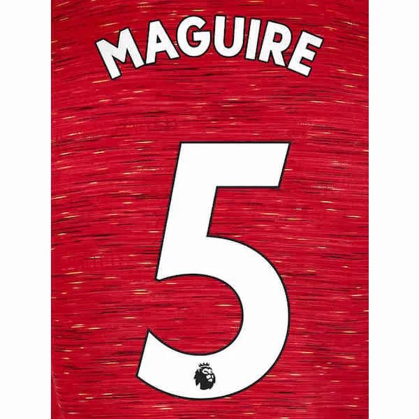 Man United 2019/22 Home Maguire #5 Jersey Name Set