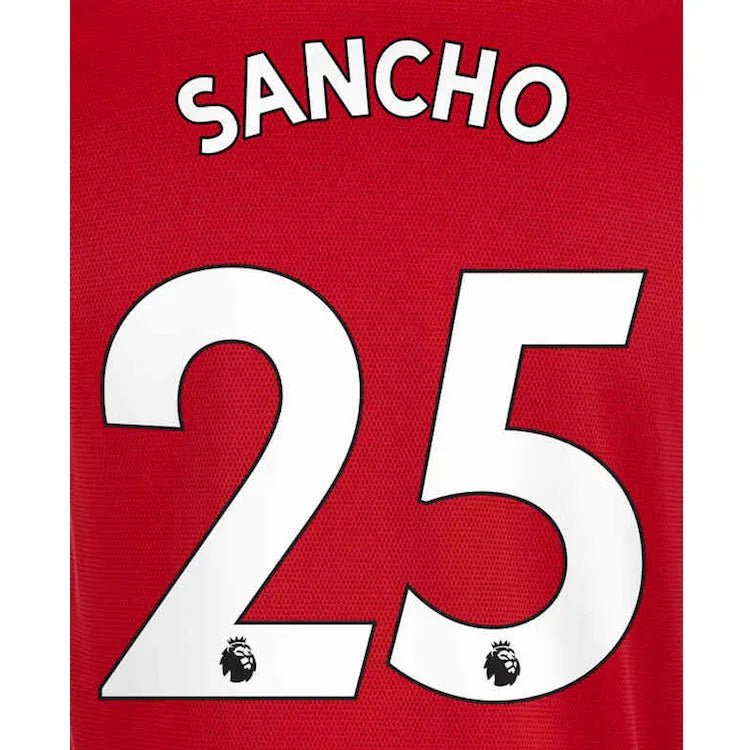 Man United 2019/22 Home Sancho #25 Jersey Name Set-White
