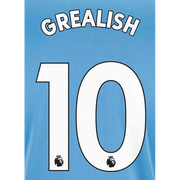 Manchester City 2021-22 Home Grealish #10 Jersey Name Set-White (Main)
