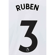 Manchester City 2021/22 Away Ruben #3 Jersey Name Set Black