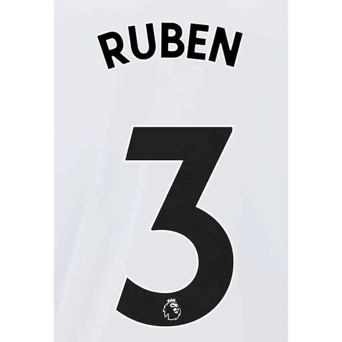 Manchester City 2021/22 Away Ruben #3 Jersey Name Set Black