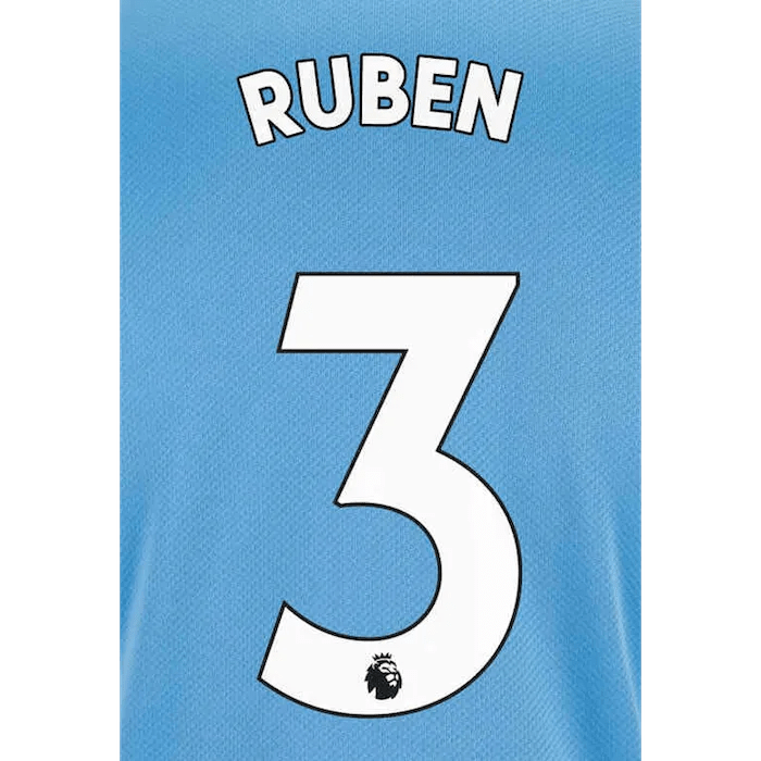 Manchester City 2021/22 Home Ruben #3 Jersey Name Set White