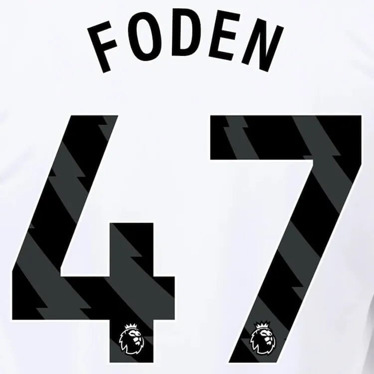 Manchester City 2023-Away Foden #47 Jersey Name Set-Black