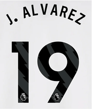 Manchester City 2023-Away J. Alvarez #19 Jersey Name Set-Black