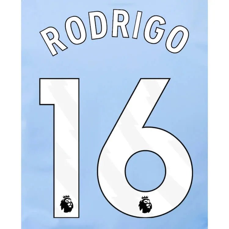 Manchester City 2023- Home Rodrigo #16 Jersey Name Set-White (Back)