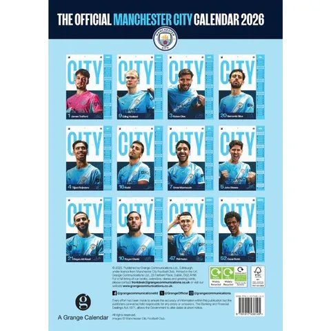 Manchester City 2026 Official Calendar (Back)