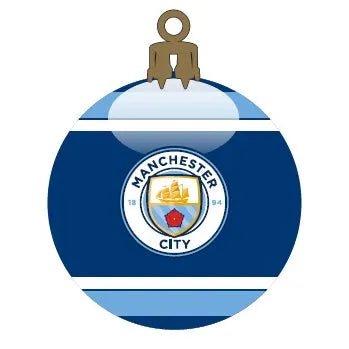 Manchester City Glass Ball Christmas Tree Ornament - Navy
