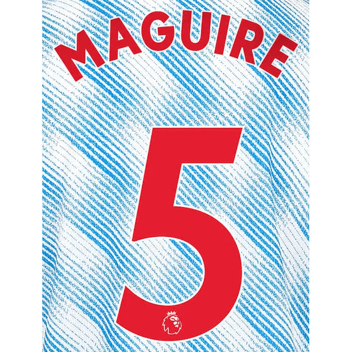 Manchester United 2021/22 Away Maguire #5 Jersey Name Set-Red
