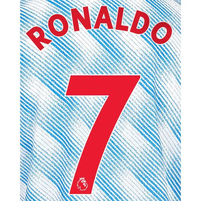 Manchester United 2021/22 Away Ronaldo #7 YOUTH Jersey Name Set