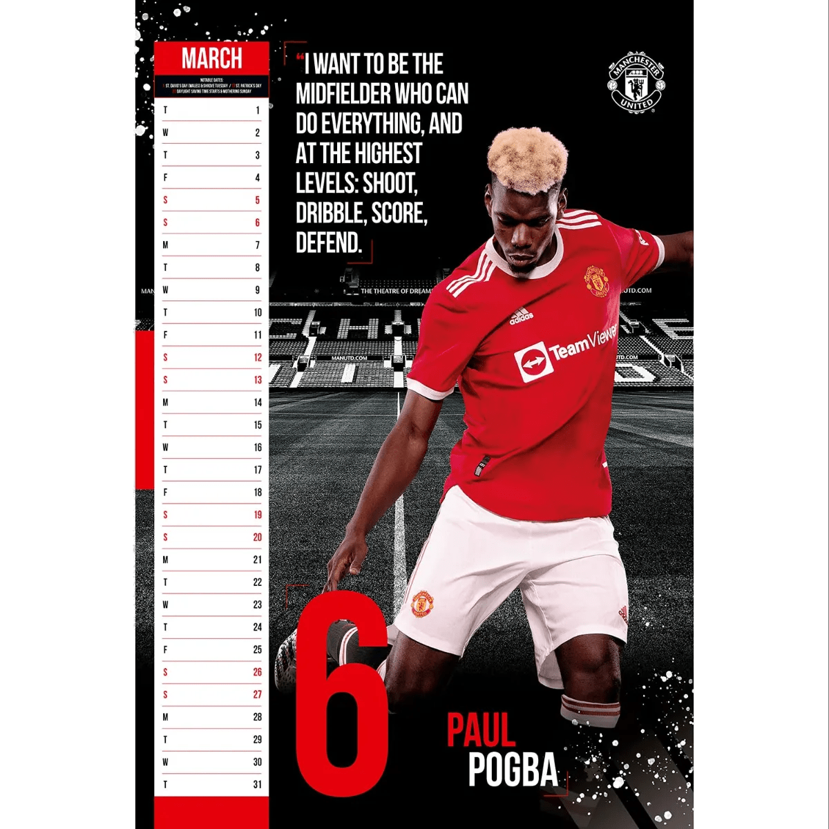 Manchester United 2022 Official Calendar (Individual 4)
