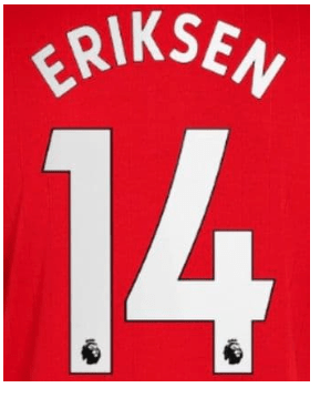 Manchester United 2023-Home Eriksen #14 Jersey Name Set-White
