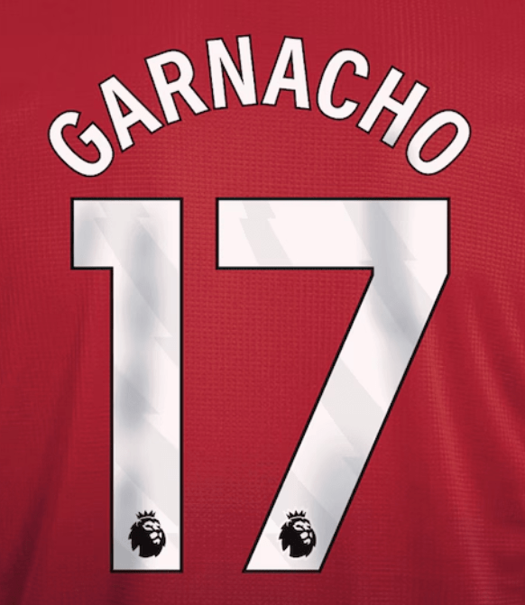 Manchester United 2023-Home Garnacho #17 Jersey Name Set-White