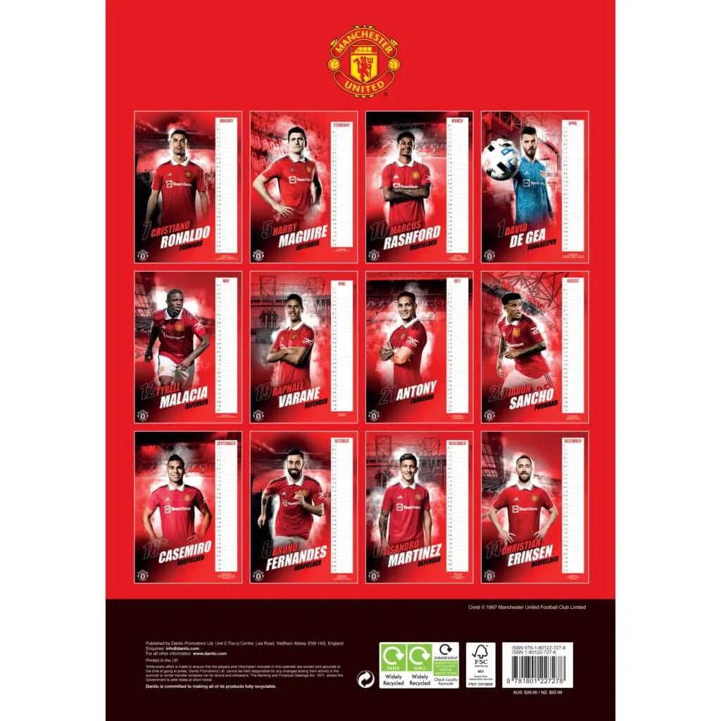 Manchester United 2023 Official Calendar (Back)