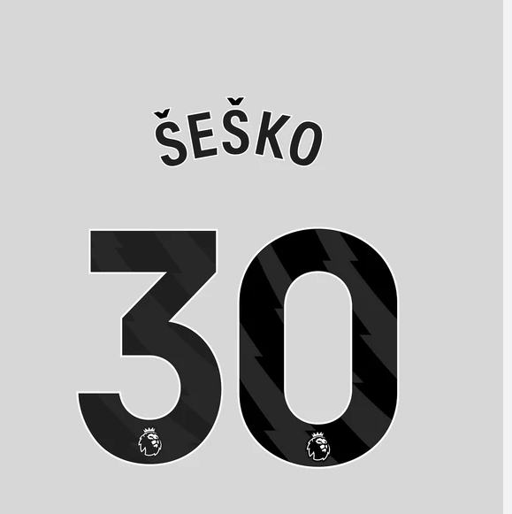 Manchester United 2025-Home SESKO #30 Official Name Set-Black